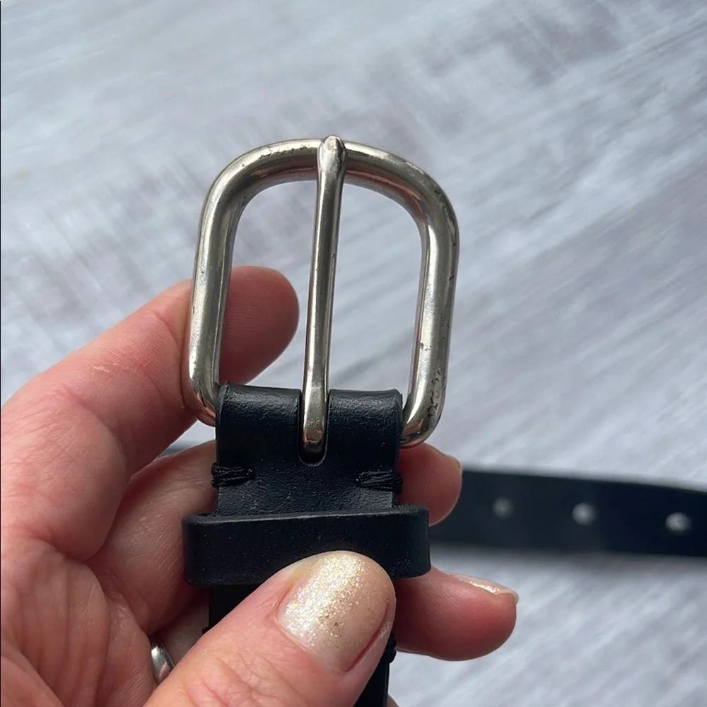 J. Crew Factory Kids Leather Black Belt, size XL.